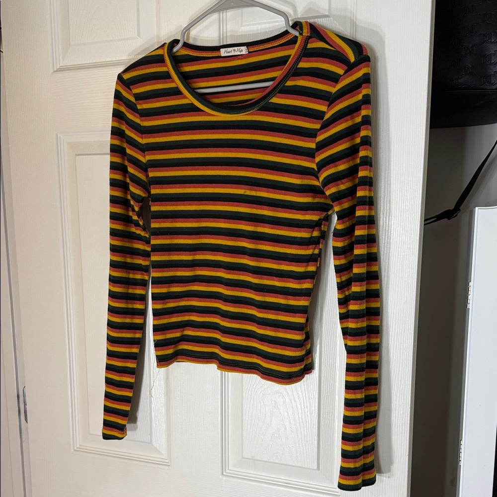 Heart Hips Multicolor Striped Top